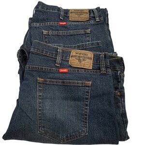 VTG Wrangler Jeans Relaxed Regular Fit 42x32 Set - 2 Rigged Denim Cowboy Western